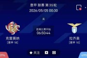 5/4周一意甲精选二串一推荐【附扫盘】：克雷莫纳VS拉齐奥+罗马VS佛罗伦萨